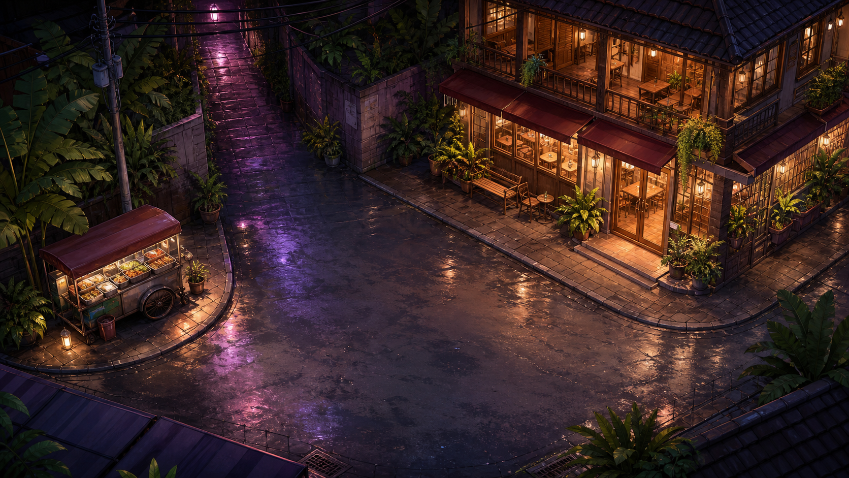 ฉากเมืองกลางคืนในเกมนครราตรี